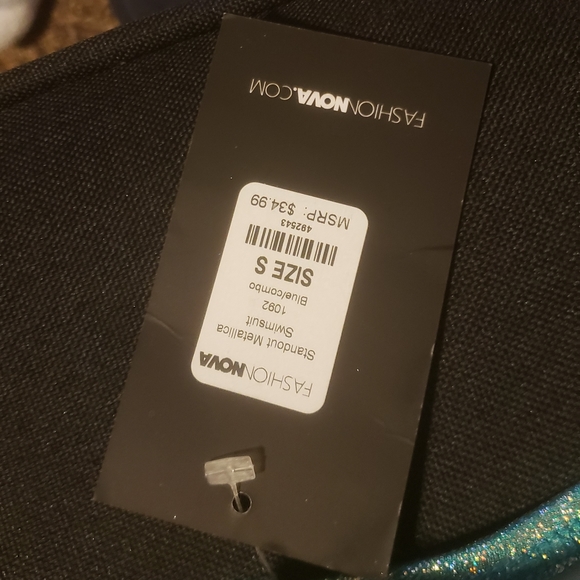 Fashion Nova Standout Metallic Swimsuit - Picture 6 of 6